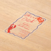 Whimsical Sie ist ein Catch Red Coastal Brautparty Acryleinladungen (Ablage )