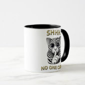 Whimsical Silence Zebra Striped Cats Playful Gag Tasse (VorderseiteRechts)