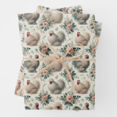 Whimsical Silkie Chicken Set 3 flach Geschenkpapier Set (Beispiel)