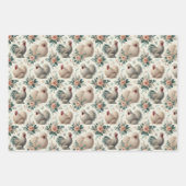 Whimsical Silkie Chicken Set 3 flach Geschenkpapier Set (Vorderseite)