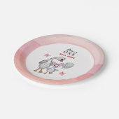 Whimsical Silly Goose 1st Birthday Paper Plates  Pappteller (Schrägansicht)