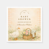 Whimsical Silly Goose Spring Baby Shower Serviette (Vorderseite)