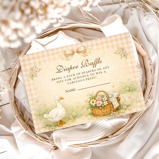 Whimsical Silly Goose Spring Diapper Raffle Begleitkarte