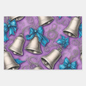 Whimsical Silver Bells Weihnachten Geschenkpapier Set (Vorderseite 3)