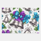 Whimsical Silver Bells Weihnachten Geschenkpapier Set (Vorderseite 2)