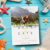 Whimsical Simple Elegante Foto Funny Couple Folieneinladung