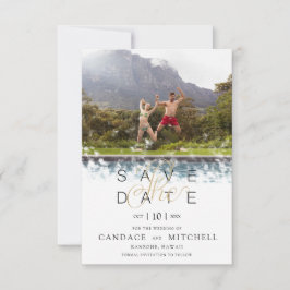 Whimsical Simple Elegante Foto Funny Couple Save The Date
