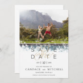Whimsical Simple Elegante Foto Funny Couple Save The Date (Vorne/Hinten)