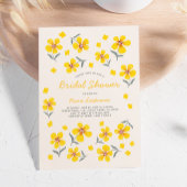 Whimsical Simple Folk Yellow Flowers Brautparty Einladung