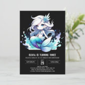Whimsical Simple Mermaid Birthday Einladung (Stehend Vorderseite)
