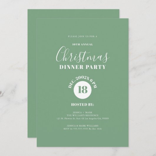 Whimsical Simple Minimalistic Custom Calligraphy Einladung (Vorne/Hinten)