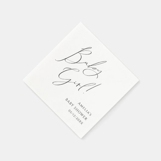 Whimsical Simple Neutral Baby Girl Baby Shower Serviette (Ecke)