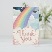 Whimsical Simple Rainbow and Clouds Dankeskarte (Stehend Vorderseite)