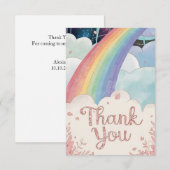 Whimsical Simple Rainbow and Clouds Dankeskarte (Vorne/Hinten)