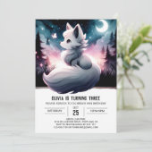 Whimsical Simple Wolf Geburtstag Einladung (Stehend Vorderseite)