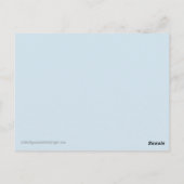 Whimsical Singfox Art Boat Blue Kids Niedlich Postkarte (Rückseite)