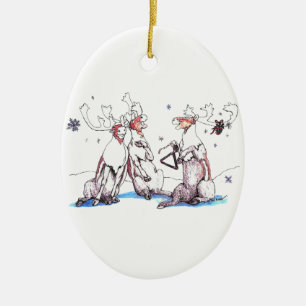 Whimsical Singing Karibik Weihnachtsdekoration Keramikornament