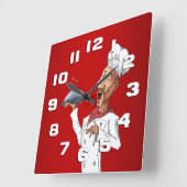 Whimsical Singing Quadratische Wanduhr (Winkel)