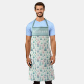 Whimsical Skandi Weihnachtsbaumen und Sterne Schürze (Getragen)