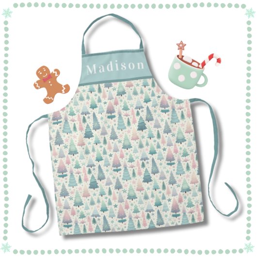 Whimsical Skandi Weihnachtsbaumen und Sterne Schürze