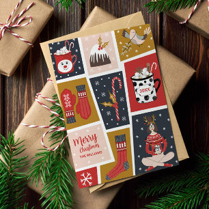 Whimsical skandinavisches rustikales Holz, ohne Fo Feiertagskarte