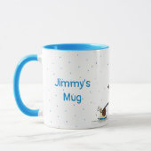 Whimsical Skaten Bird Tasse für Jungen (Links)