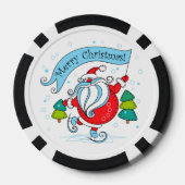 Whimsical Skaten Santa Claus Frohe Weihnachten Pokerchips (Rückseite)
