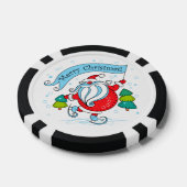 Whimsical Skaten Santa Claus Frohe Weihnachten Pokerchips (Einzeln)