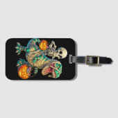 Whimsical Skeleton Riding Mummy T-Rex Halloween Gepäckanhänger (Vorderseite (Horizontal))