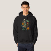 Whimsical Skeleton Riding Mummy T-Rex Halloween Hoodie (Vorne ganz)