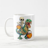 Whimsical Skeleton Riding Mummy T-Rex Halloween Kaffeetasse (Links)