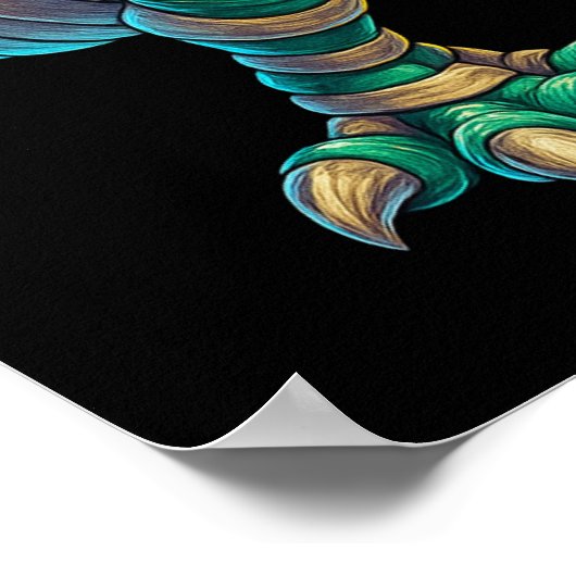 Whimsical Skeleton Riding Mummy T-Rex Halloween Poster (Ecke)