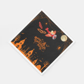 Whimsical Skelett Flying Airplane Halloween-Party Serviette (Ecke)