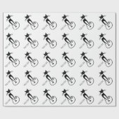 Whimsical Skinny Black Cat MEOW Geschenkpapier (Flach)