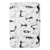Whimsical Skinny Black Cat Muster Badematte (Vorderseite Vertikal)