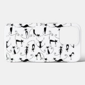 Whimsical Skinny Black Cat Muster Case-Mate iPhone Hülle (Rückseite (Horizontal))