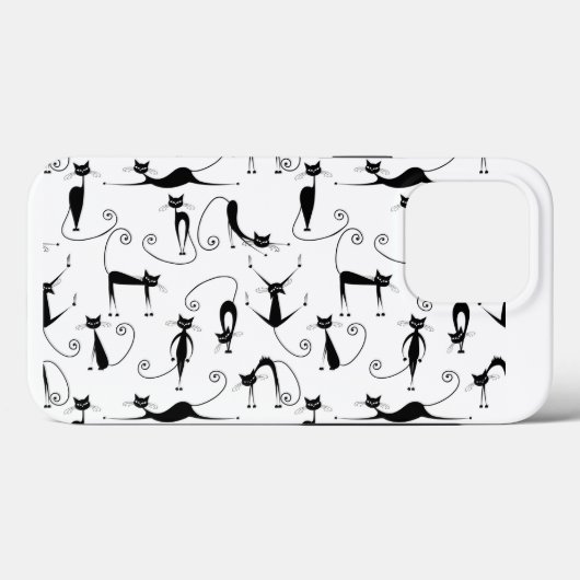 Whimsical Skinny Black Cat Muster Case-Mate iPhone Hülle (Rückseite (Horizontal))