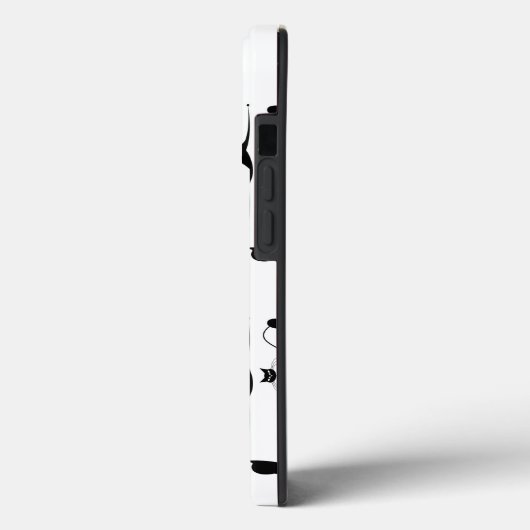 Whimsical Skinny Black Cat Muster Case-Mate iPhone Hülle (Rückseite / Links)