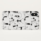Whimsical Skinny Black Cat Muster Case-Mate iPhone Hülle (Rückseite (Horizontal))