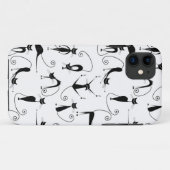 Whimsical Skinny Black Cat Muster Case-Mate iPhone Hülle (Rückseite (Horizontal))
