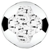 Whimsical Skinny Black Cat Muster Fußball (Gedreht)