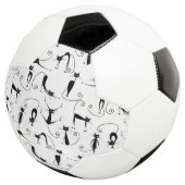 Whimsical Skinny Black Cat Muster Fußball (Dreiviertel)
