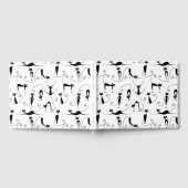 Whimsical Skinny Black Cat Muster Gästebuch (Voll)