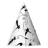 Whimsical Skinny Black Cat Muster Partyhütchen (Rückseite)