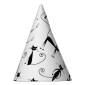 Whimsical Skinny Black Cat Muster Partyhütchen (Rechts)