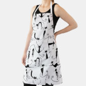 Whimsical Skinny Black Cat Muster Schürze (InSitu)