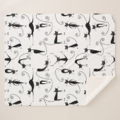 Whimsical Skinny Black Cat Muster Sherpadecke (Vorderseite (Horizontal))