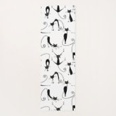 Whimsical Skinny Black Cat Muster Yogamatte (Rückseite)