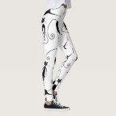 Whimsical Skinny Black Cat Pattern Leggings (Rechts)