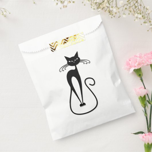 Whimsical Skinny Black Cat Pink Geschenktütchen (Versiegelt)